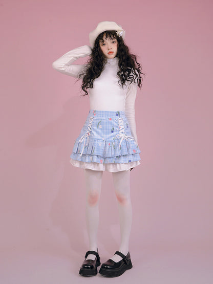 Flower Print Bow Skirt NA8271-K