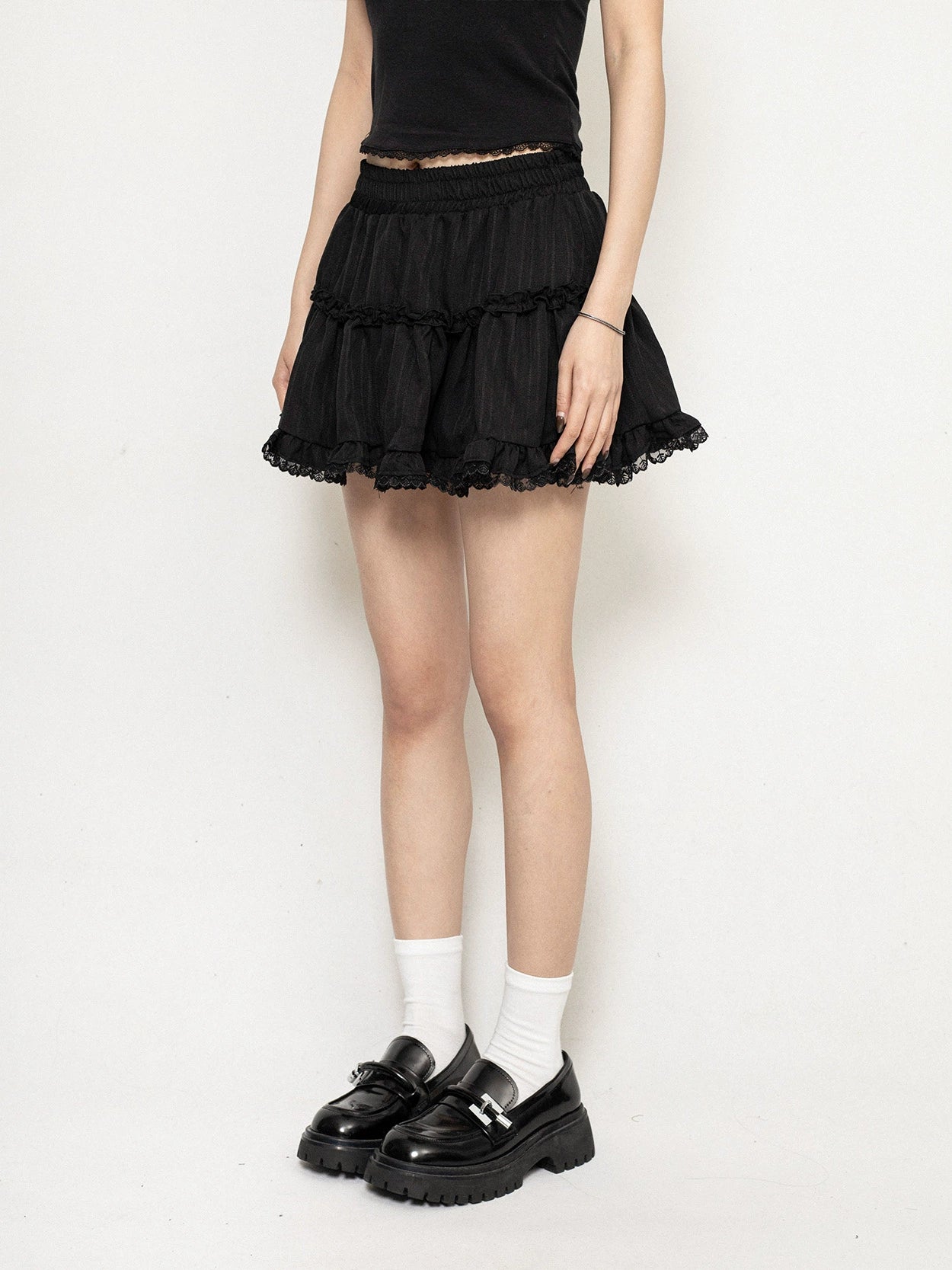 High Waist Frills A-line Ballet Style Skirt NA2593