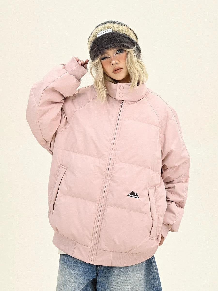 Oversize Stand Neck White Duck Down Jacket NA6250