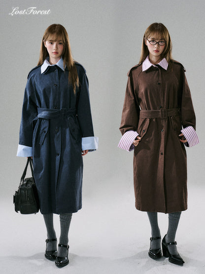 Detachable Rose-Fenced Girl's Trench Coat NA8789