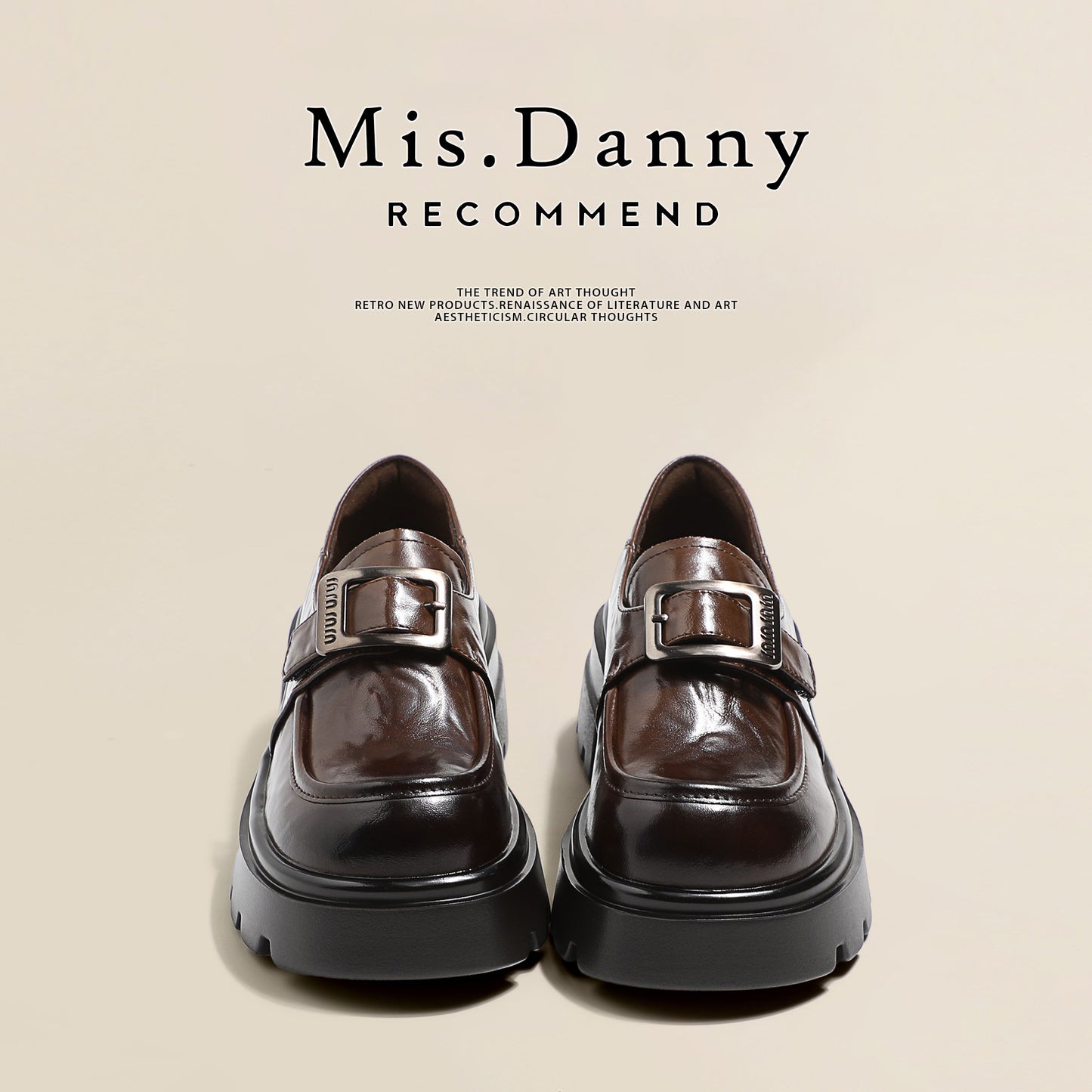 5.5cm Platform PU Leather Loafers NA8693