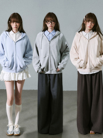 Bow Design Zipper Hoodie NA8837