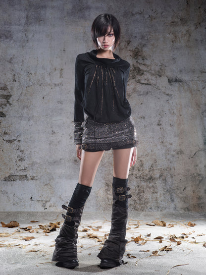 Original 2-Way Pullable Neck Gothic Style Blouse NA8359