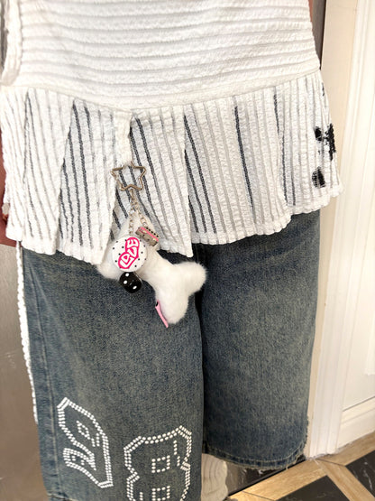 Angel Bone Plush Dice Bell Pendant & Bone Plush Bell Pendant NA9272