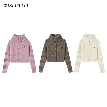 Stand Neck Knit Cardigan NA4745