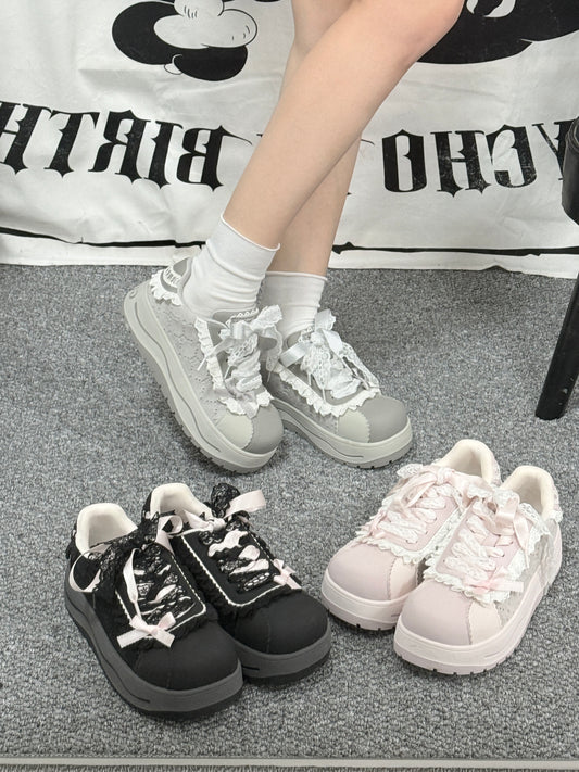 Lace Trim Platform Shoes NA8526
