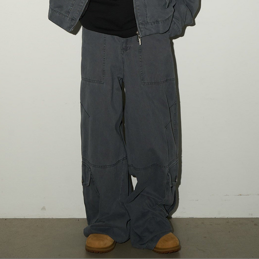 Fake Layered Hooded Jacket & Multi Pocket Cargo Pants Setup NA9118