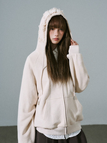 Bow Design Zipper Hoodie NA8837
