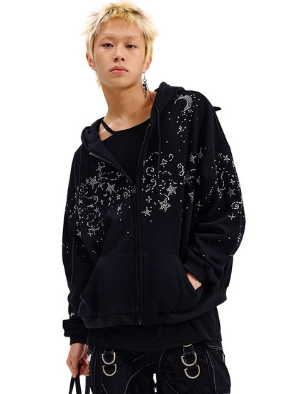 Starry Night Rhinestone Hoodie NA6693