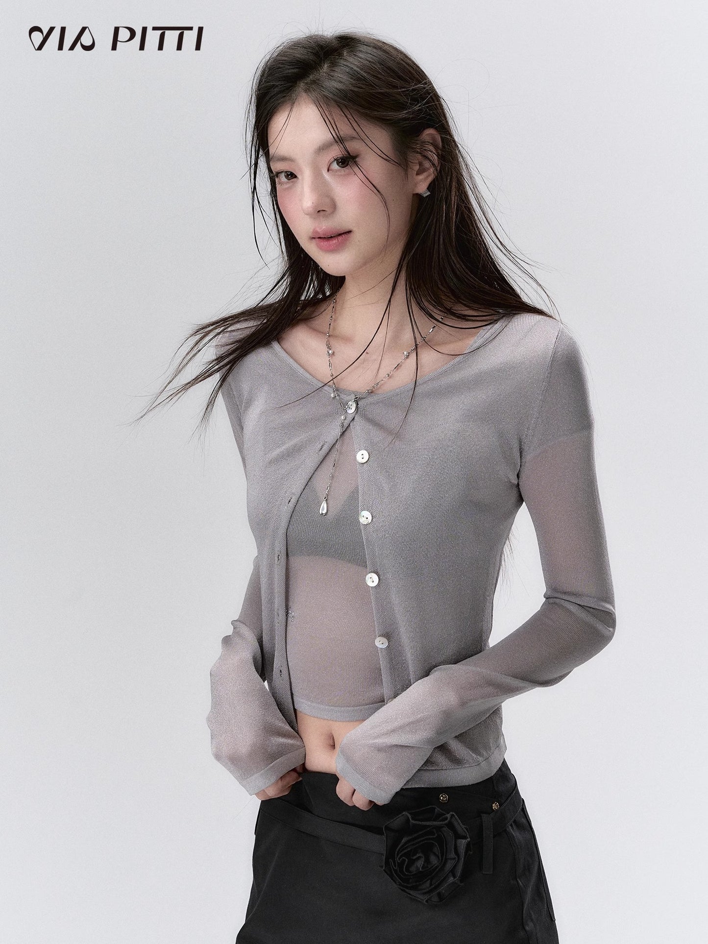 Thin Transparent Sunshade Knit Cardigan NA4766