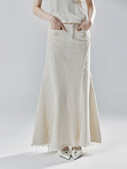 Fish Tail Long Skirt & Belt NA5615