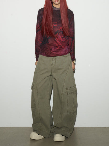 Ink Wash Long Sleeve T-Shirt NA9139