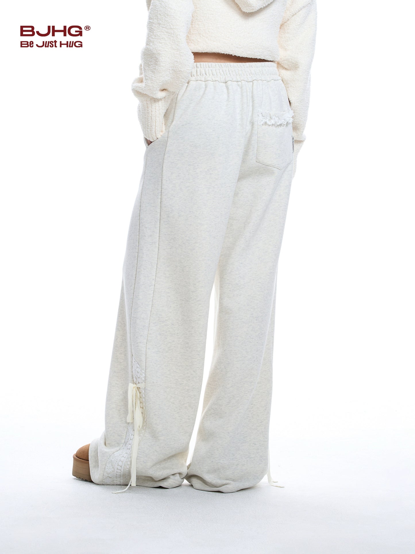 Lace Design Sporty Sweatpants WN9829-W