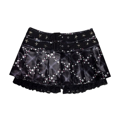 Star Print Pleated Skirt NA6622