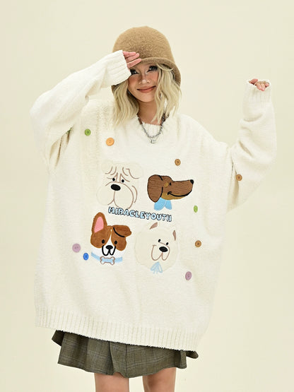 Creative Cartoon Round Neck Knit Sweater NA6415