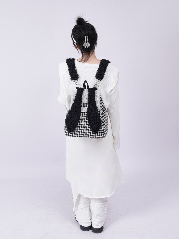 Furry Bunny Colorblock Backpack NA8413