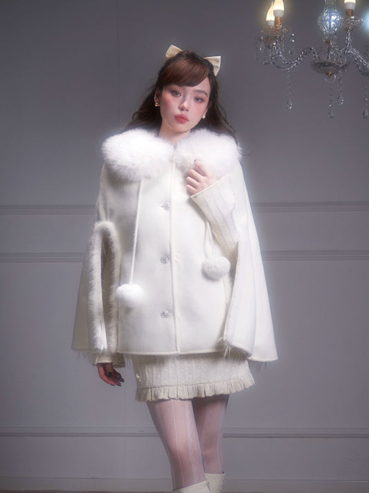 Splicing Fur Shawl Cape Fur Winter Jacket NA5826