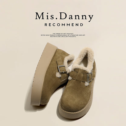 Metal Buckle Platform Thick Sole Slip-On Shoes NA8741