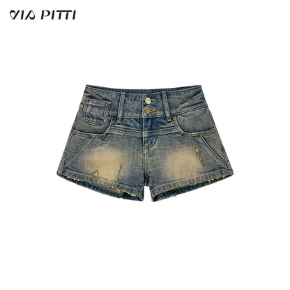 Washed Denim Short Pants NA4828