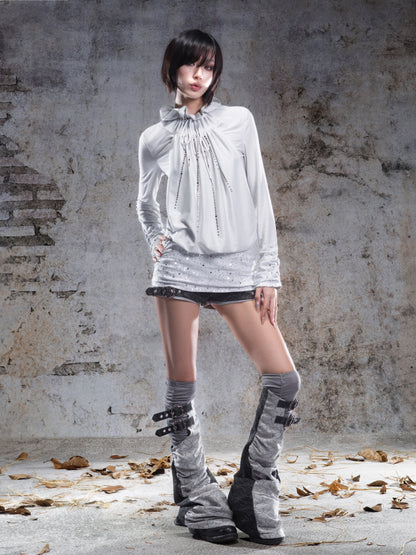 Original 2-Way Pullable Neck Gothic Style Blouse NA8359