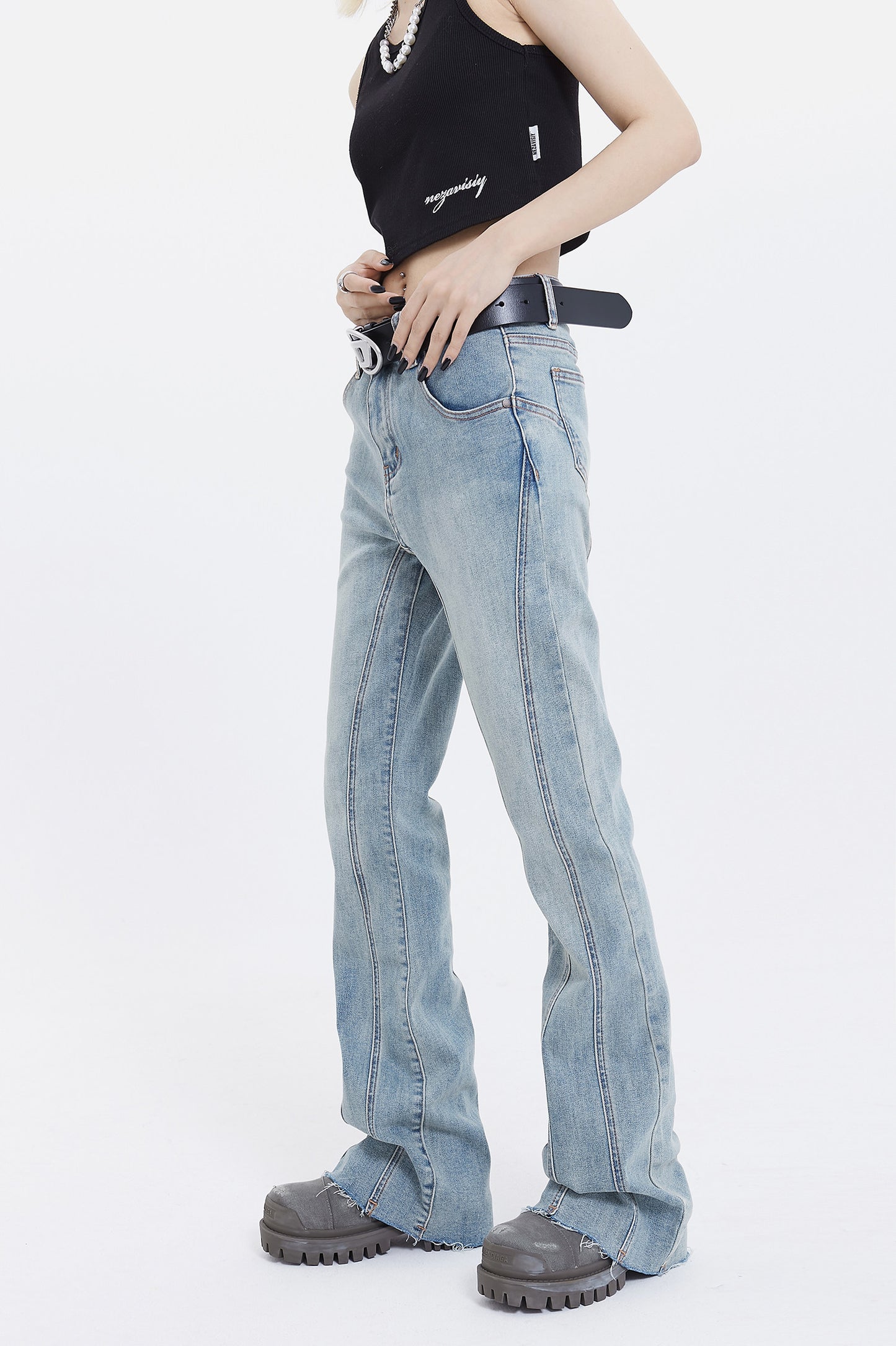 Fade Seam Flare Denim Jeans NA9175