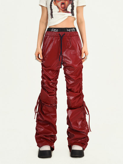 Tie Cord Pleats Double Waist Pants NA8596