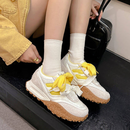 Double Color Lace-Up Platform Sneakers NA8662