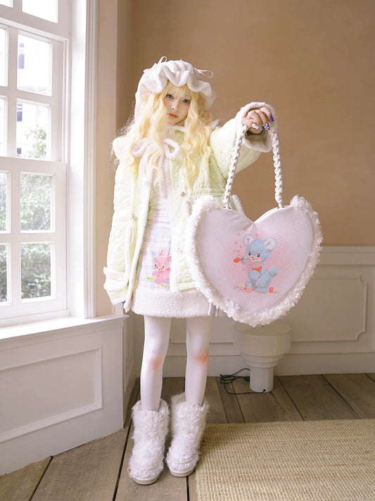 Heart-Shaped Lace Animal Shoulder Bag NA8344