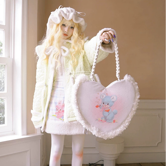 Heart-Shaped Lace Animal Shoulder Bag NA8344