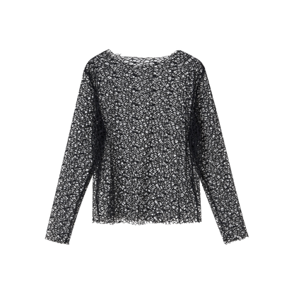 Washed Damage Oversize Short Sleeve T-Shirt & Spiderweb Mesh Long Sleeve Shirt NA8926