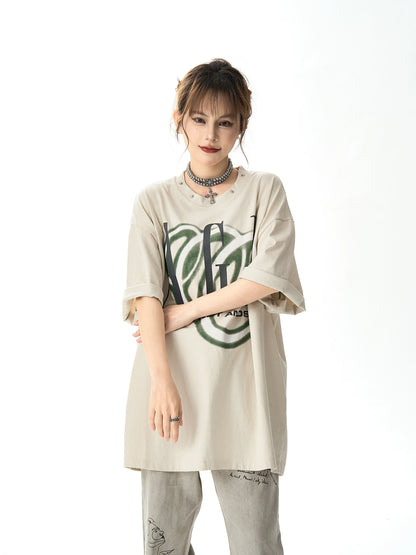 Graffiti Print Short Sleeve T-shirt NA2991