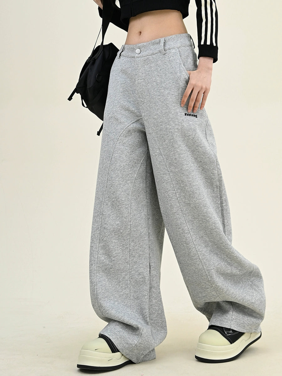 Wide-leg Curved Sweatpants NA6293