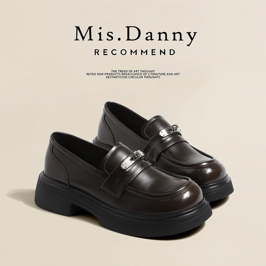 Metal Decoration Platform Thick Sole Loafers NA8757