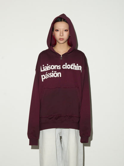 Irregular Dye Letter Print Oversize Hoodie NA9074