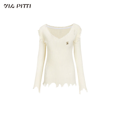 Large V-neck Knit Sweater NA4863