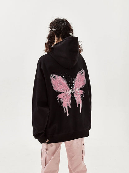 Butterfly Print Oversized Hoodie NA2667