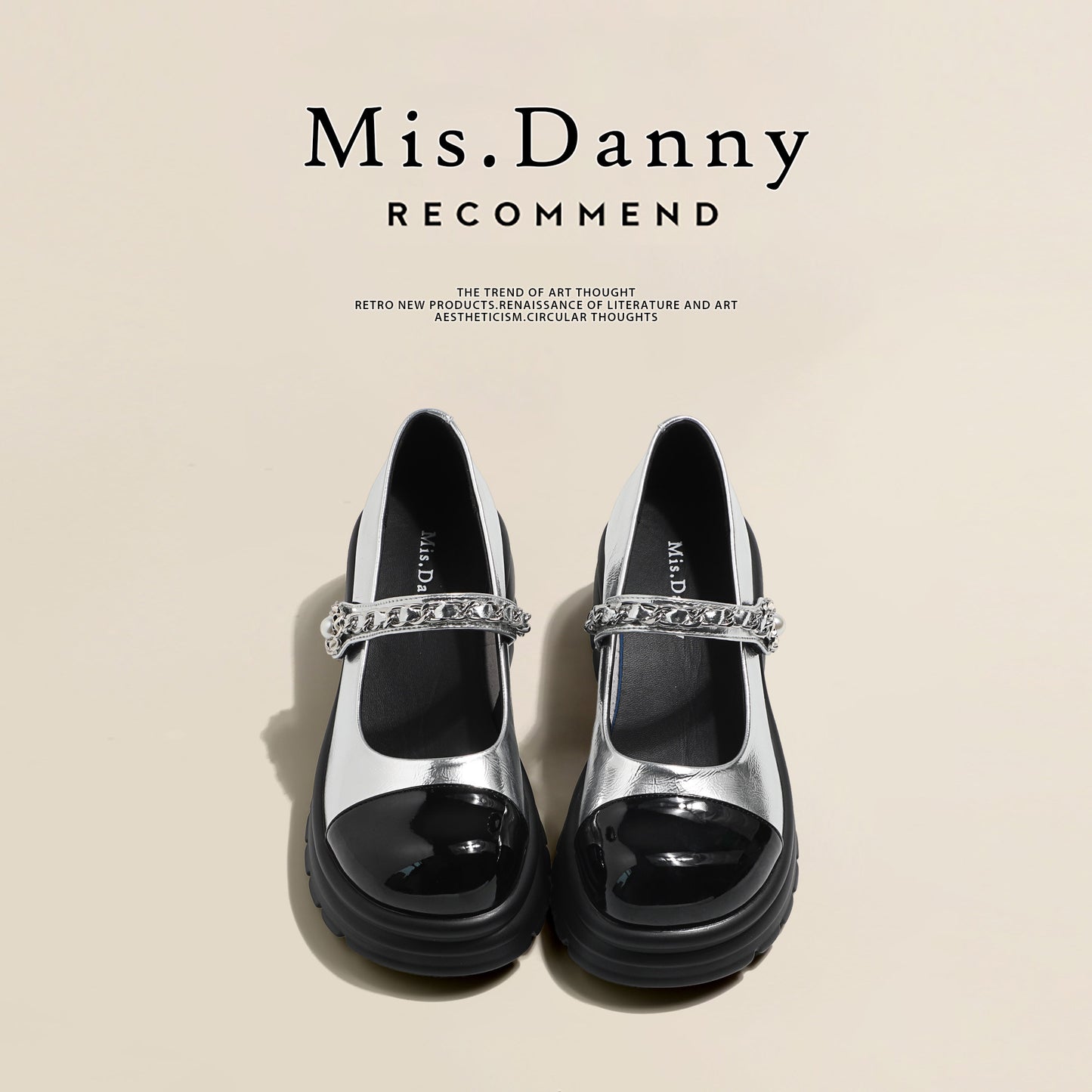 Color Block Platform Chunky Heel Shoes NA8742