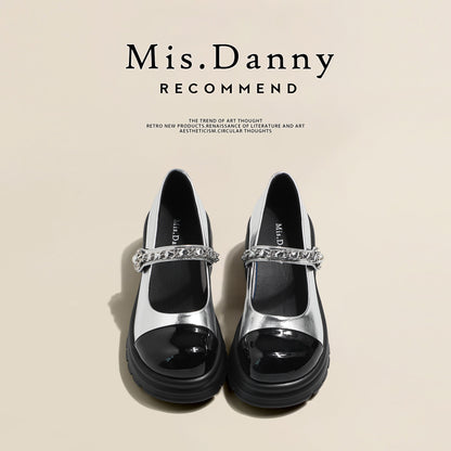 Color Block Platform Chunky Heel Shoes NA8742