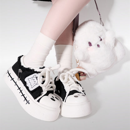 Ghost Flag Canvas Platform Shoes NA8504