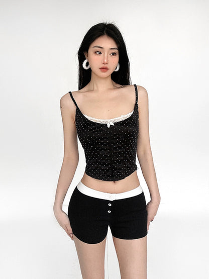 Knitted Low Waist Sporty Shorts NA4468