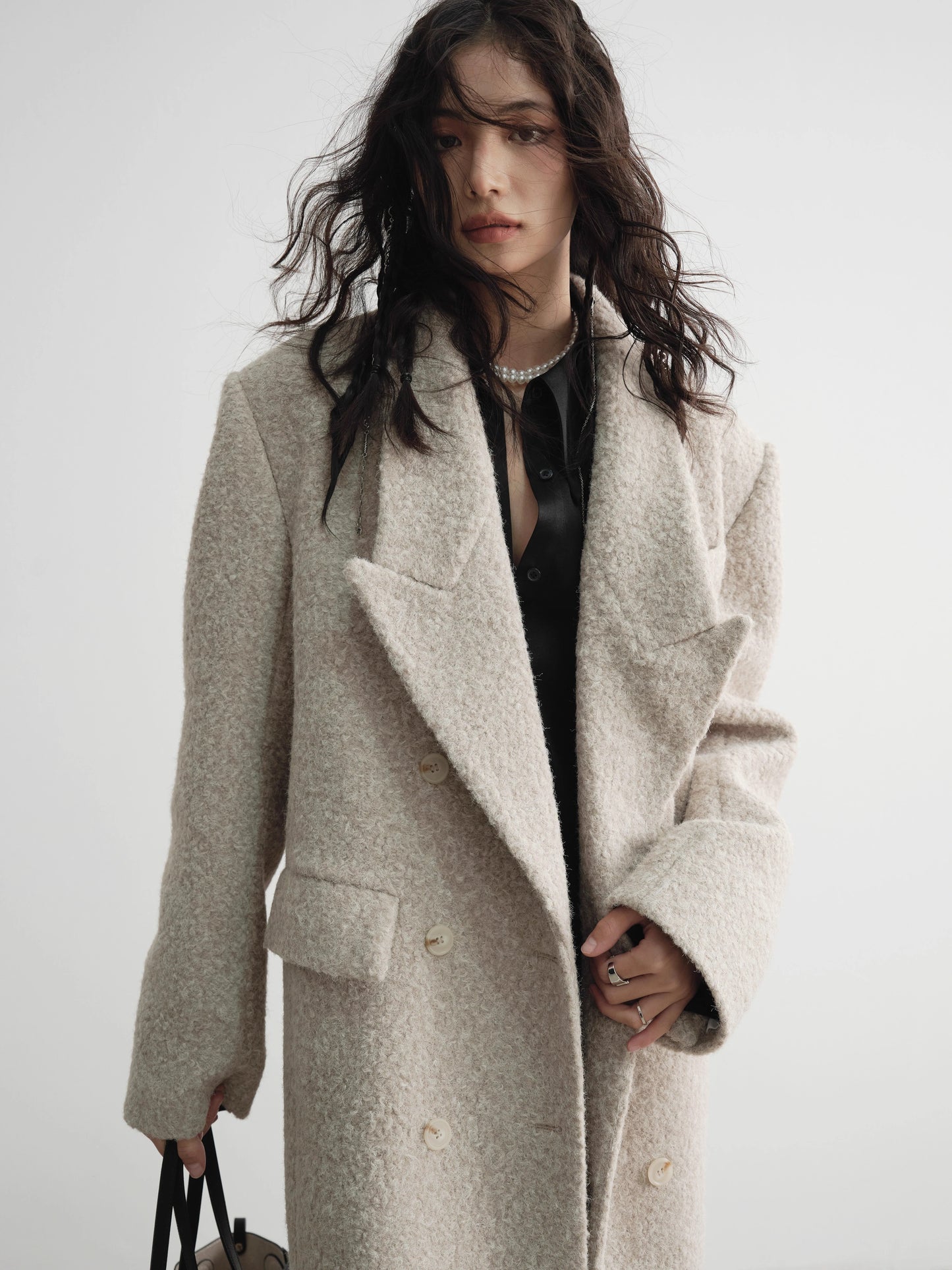 Double Breasted Wool Long Coat NA5180