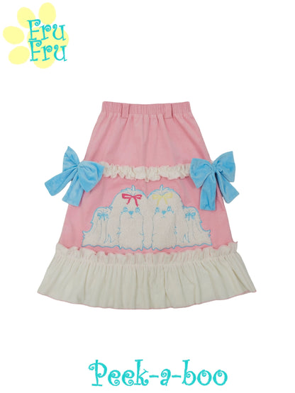 Plush Design Ruffle Corduroy Skirt NA6530