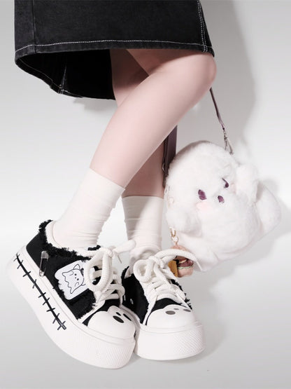 Ghost Flag Canvas Platform Shoes NA8504