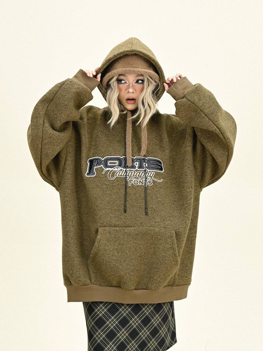 Letter Fleece Oversize Hoodie NA6302