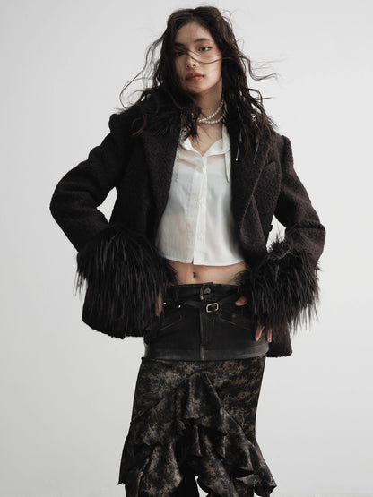 Imitation Fox Fur Patchwork Jacket NA5190