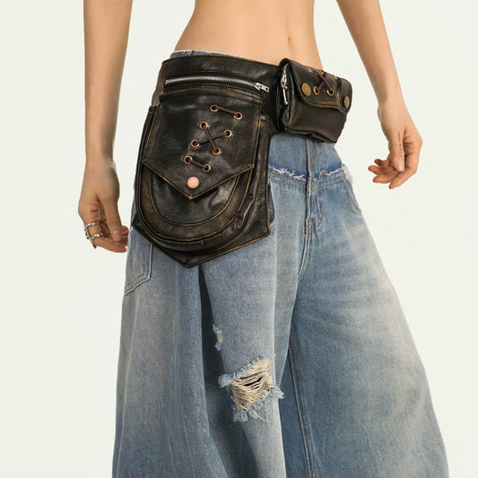 PU Leather Metal Buckle Design Waist Bag NA8569