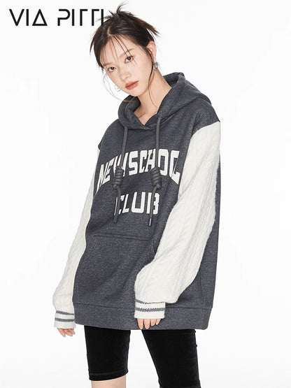 Letter Print Pullover Hoodie NA4889