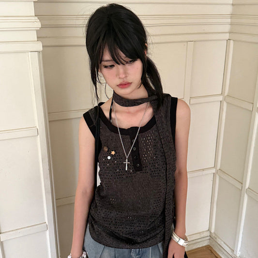 Strap Detail Oversize Tank Top NA9247