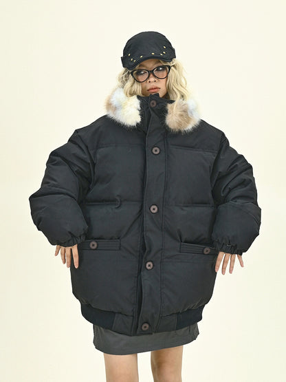 Fake Fur Hooded Oversize Puffer Jacket NA6200