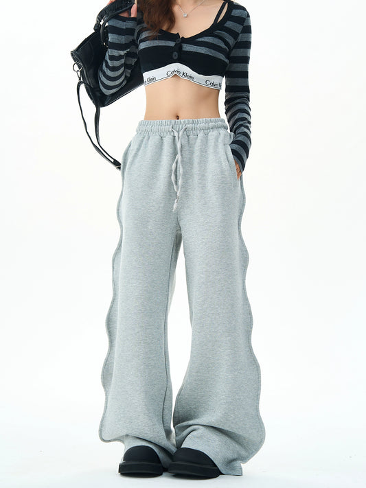 Side Wave Wide Leg Sweatpants NA3006